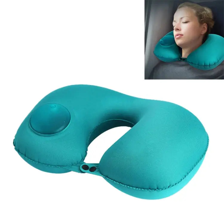 Portable Press Type Automatic Inflating Travel U-shape Neck Pillow