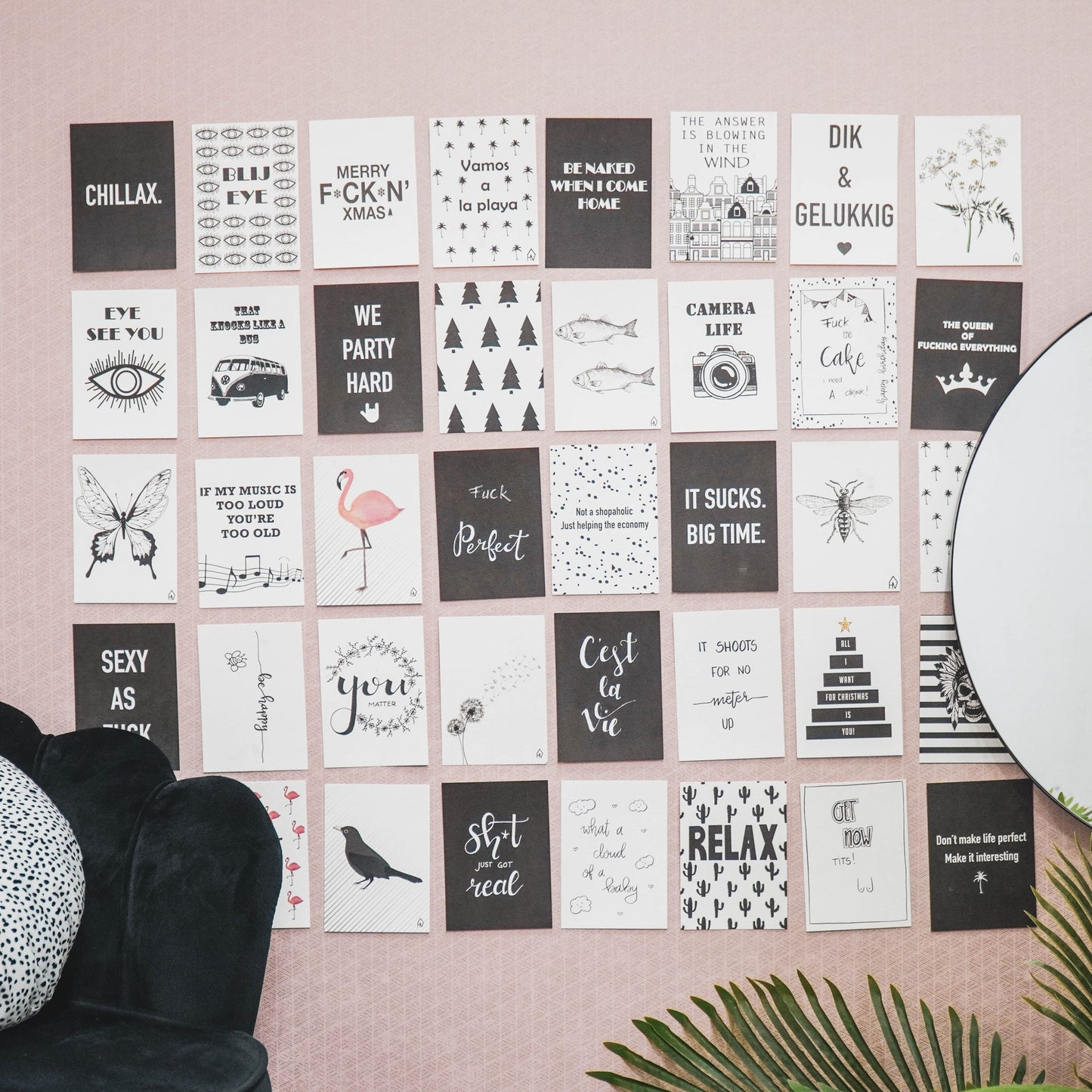 Ansichtkaart - Vlinder - Papier - Set of 5 - A6