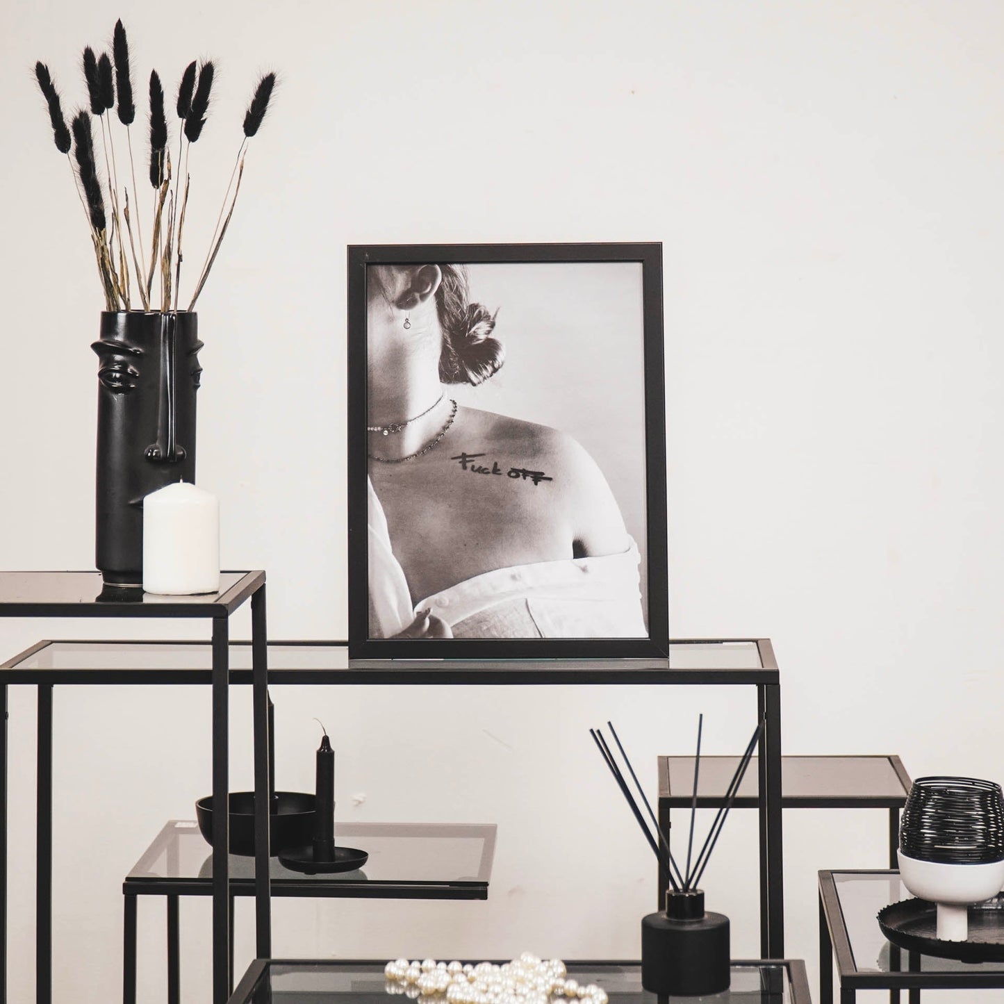 Poster - Fuck Off - Papier - Zwart/Wit - A3