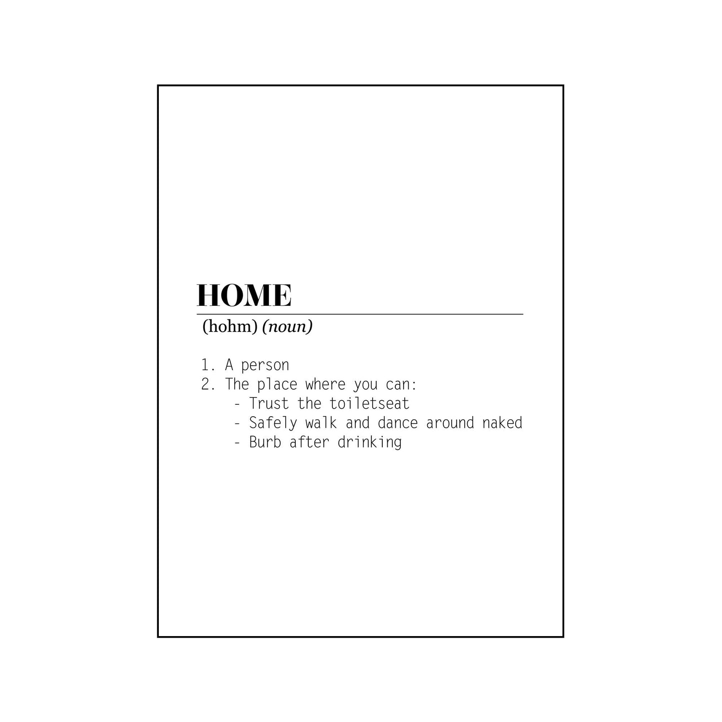 Poster - Home Woordenboek - Papier - Wit - A3