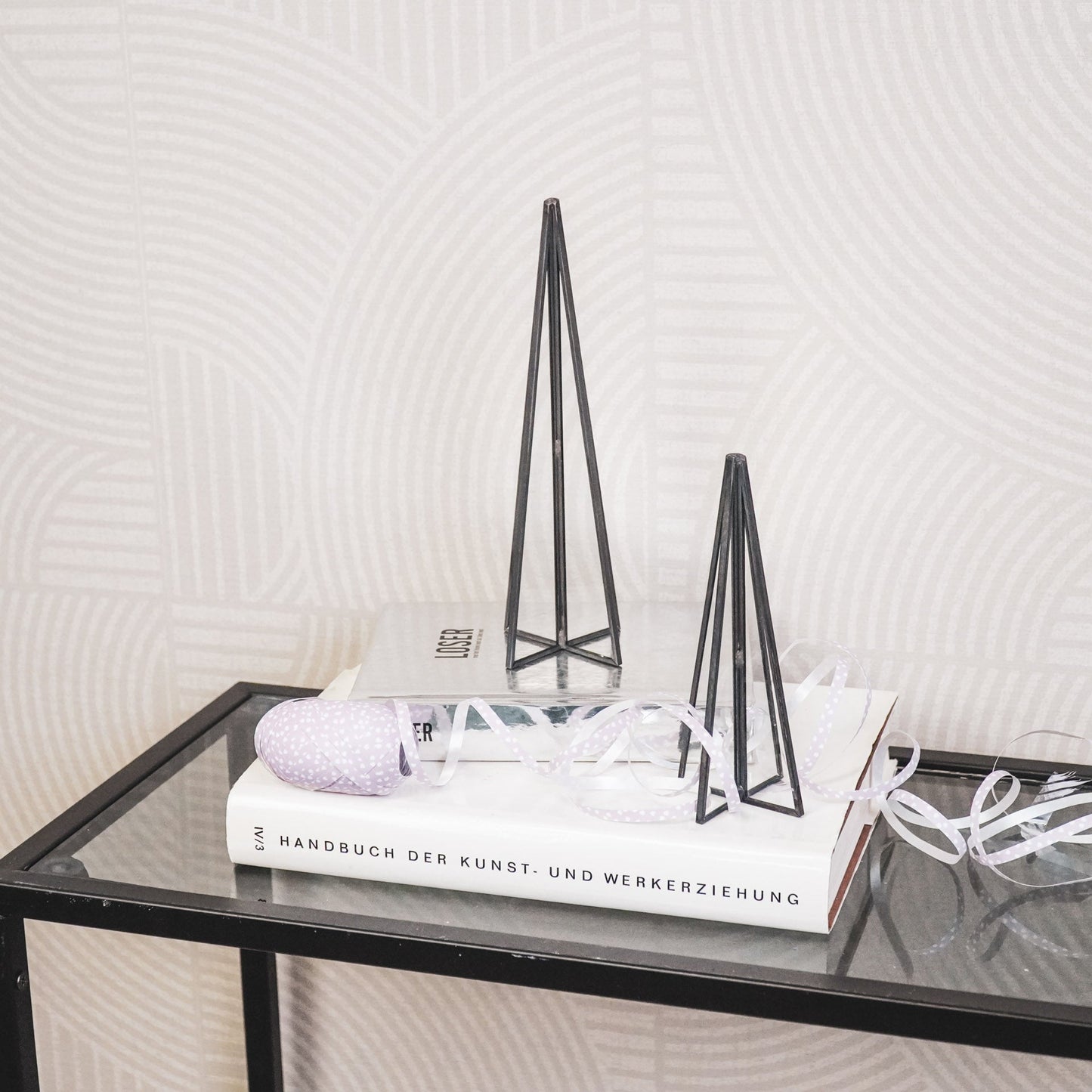 Kerstboom - Glas/ Metaal - Zwart - 4,5x15cm