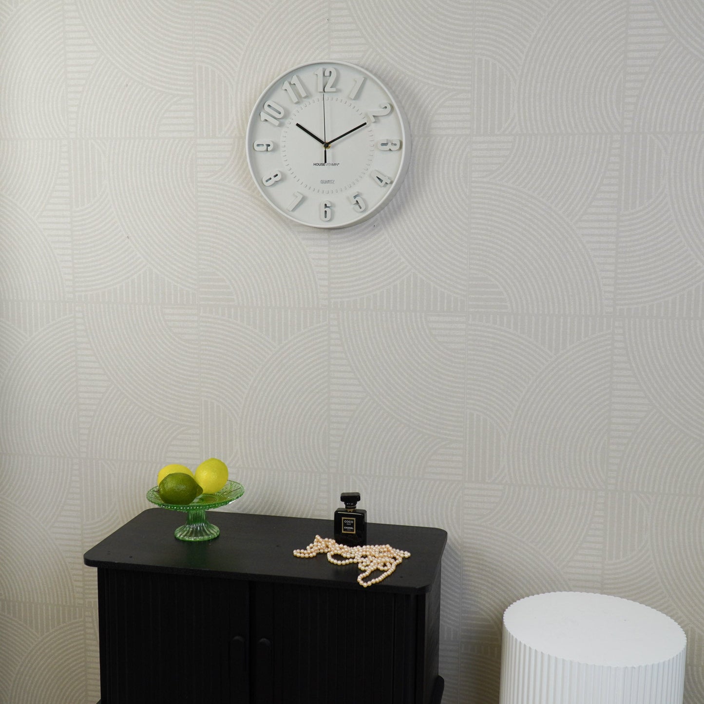 Klok- Wandklok Cijfers- Zand - 30x30x4cm