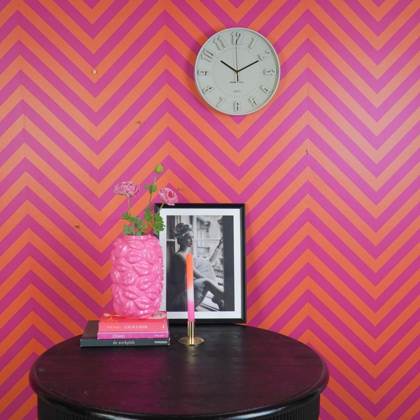 Klok- Wandklok Cijfers- Zand - 30x30x4cm