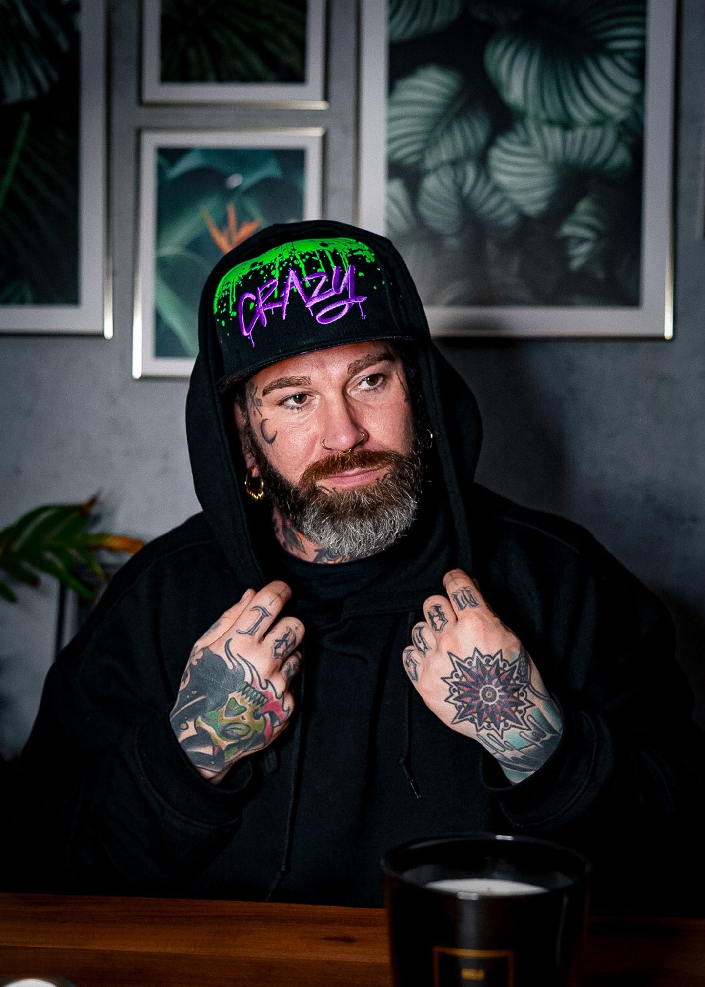 Freestyler Snapback - Black/Green Graffiti Spray