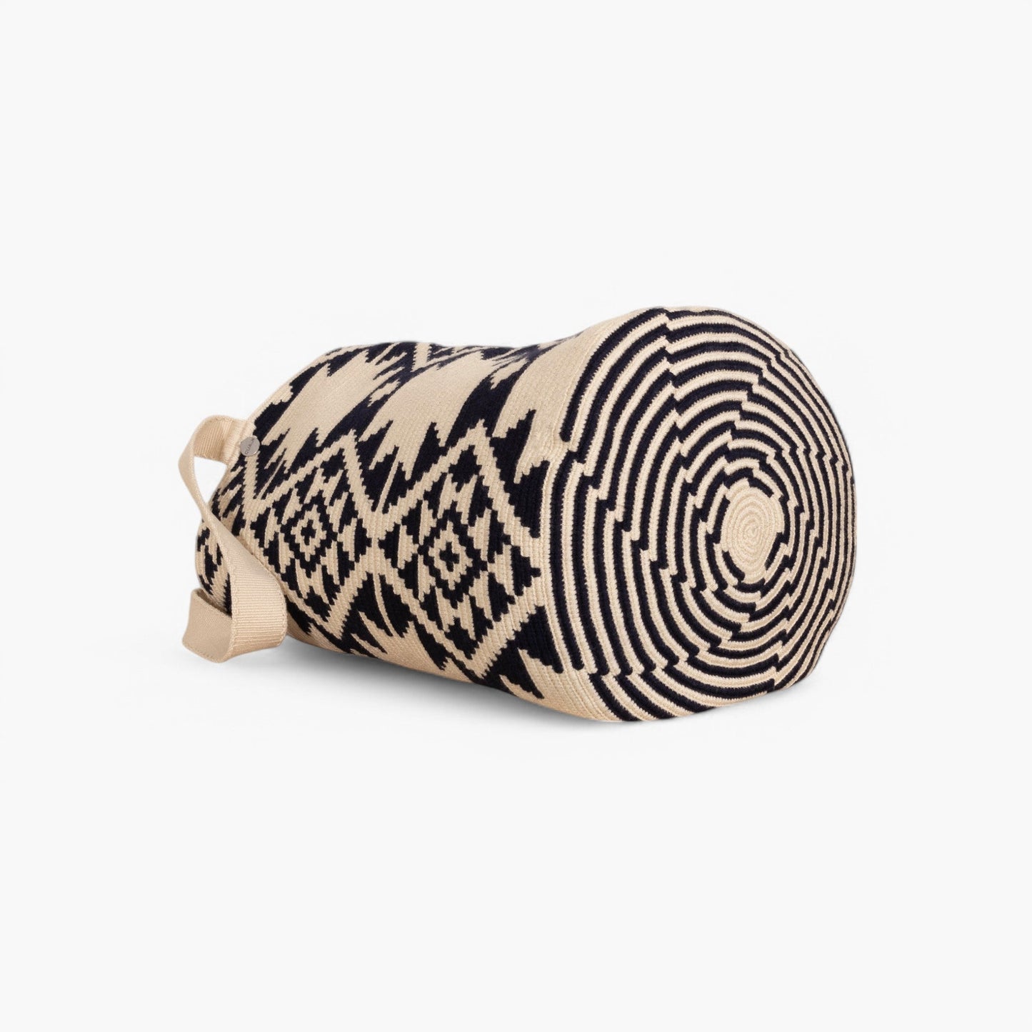 Geometric round tote bag L | Navy