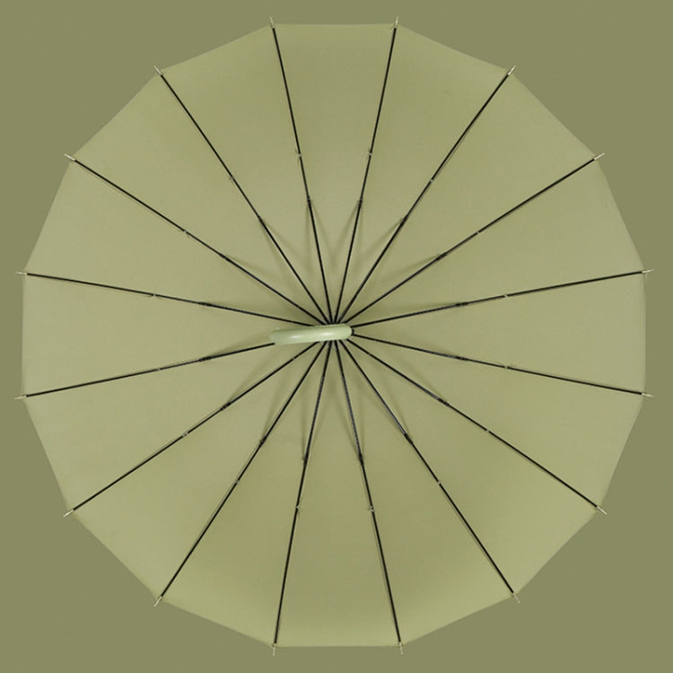 Long Handle Double 16 Bone Sunny And Rain Dual Use Umbrella(Milk Tea Color)