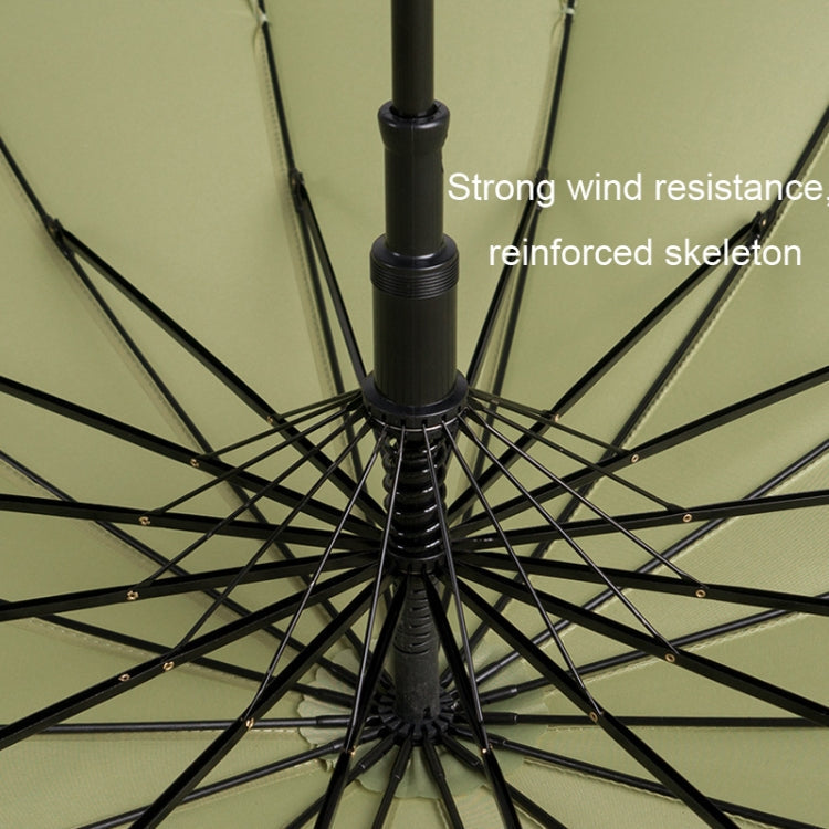 Long Handle Double 16 Bone Sunny And Rain Dual Use Umbrella(Milk Tea Color)