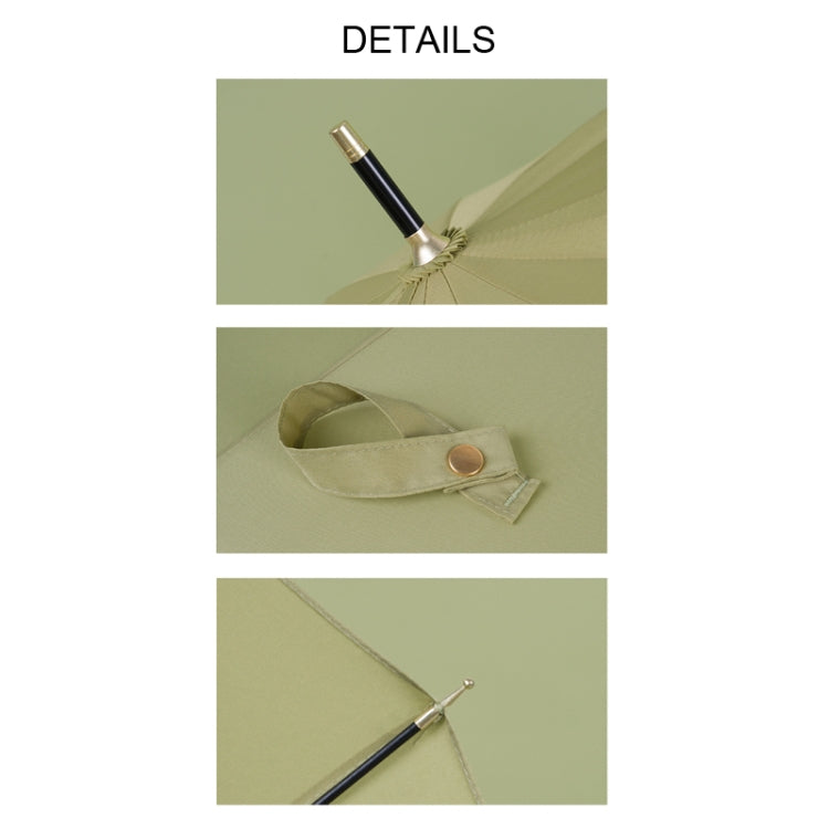 Long Handle Double 16 Bone Sunny And Rain Dual Use Umbrella(Milk Tea Color)