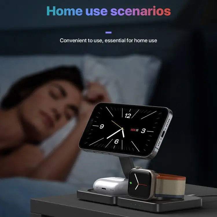 M9 3-In-1 Portable Magnetic Folding Wireless Charger Fast Charging Bracket