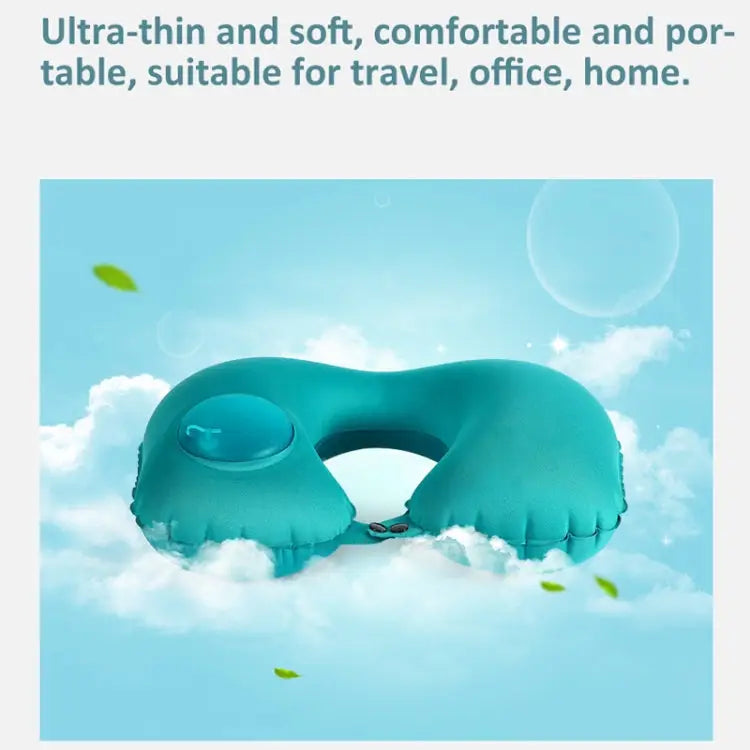 Portable Press Type Automatic Inflating Travel U-shape Neck Pillow