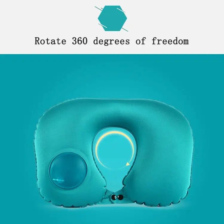 Portable Press Type Automatic Inflating Travel U-shape Neck Pillow