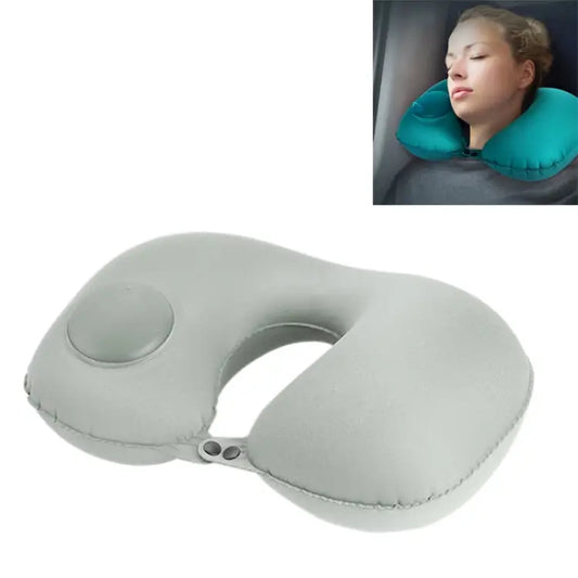 Portable Press Type Automatic Inflating Travel U-shape Neck Pillow