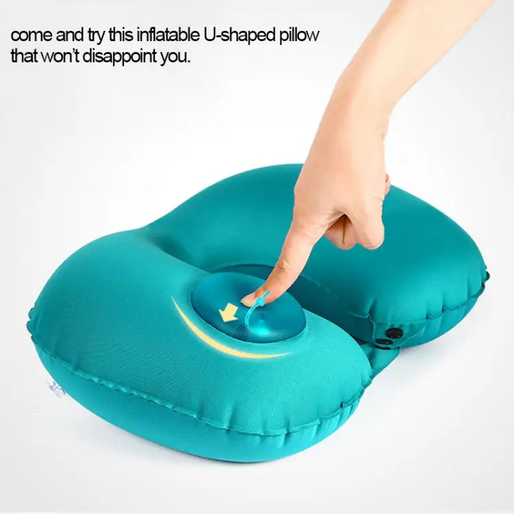 Portable Press Type Automatic Inflating Travel U-shape Neck Pillow