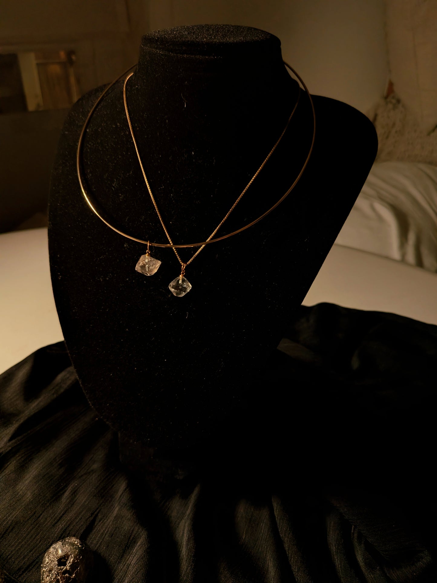 {2}Mini Herkimmer Diamond Pendants